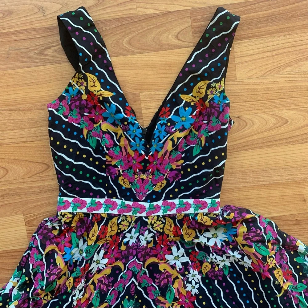Saloni Zuri Printed Silk Crepe de Chine Midi Dress - Picture 7 of 16